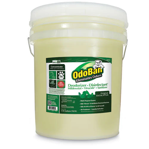 Concentrated Odor Eliminator And Disinfectant, Eucalyptus, 5 Gal Pail - Image 1
