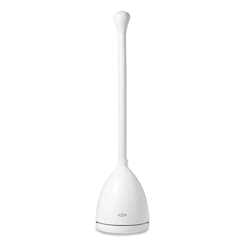 Good Grips Toilet Plunger And Canister, 24" Plastic Handle, 6" Dia, White - Image 1