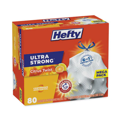 Ultra Strong Scented Tall White Kitchen Bags, 13 Gal, 0.9 Mil, 23.75" X 24.88", White, 80 Bags/box, 3 Boxes/carton - Image 2