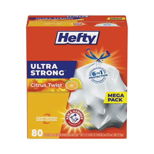 Ultra Strong Scented Tall White Kitchen Bags, 13 Gal, 0.9 Mil, 23.75" X 24.88", White, 80/box - Image 3