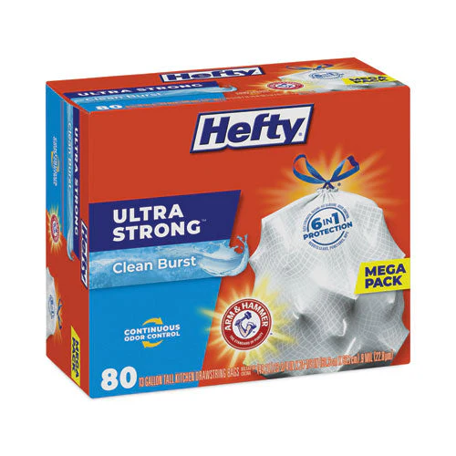 Ultra Strong Scented Tall White Kitchen Bags, 13 Gal, 0.9 Mil, 24.75" X 24.88", White, 80 Bags/box, 3 Boxes/carton - Image 2