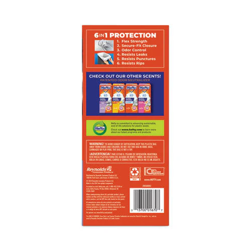 Ultra Strong Scented Tall White Kitchen Bags, 13 Gal, 0.9 Mil, 24.75" X 24.88", White, 80 Bags/box, 3 Boxes/carton - Image 3