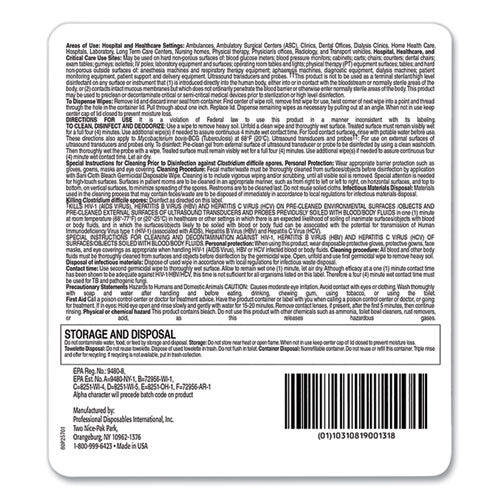 Sani-cloth Bleach Germicidal Disposable Wipes, 1-ply, 7.5 X 15, Unscented, White, 65/pack - Image 3