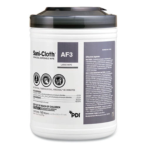 Sani-cloth Af3 Germicidal Disposable Wipes, Extra-large, 1-ply, 7.5" X 15", Unscented, White, 75/pack - Image 1