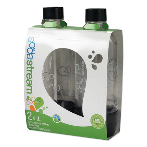 Carbonating Bottle Twin Pack, Plastic, 33 Oz, Clear/black - Image 3