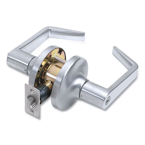 Heavy Duty Commercial Entry Lever Lockset, Satin Chrome Finish - Image 1
