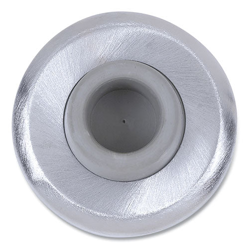 Concave Wall Bumper, 5 X 2 X 6, Satin Chrome - Image 1