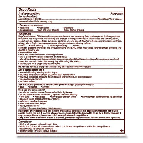 Aspirin Tablets, Two-pack, 50 Packs/box - Image 3