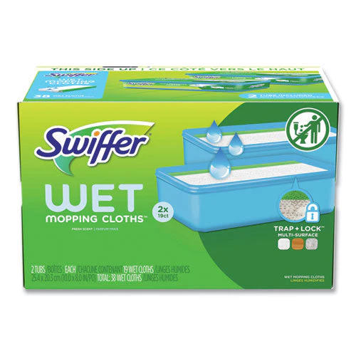 Sweeper Trap + Lock Wet Mop Cloth, 8 X 10, White, Open Window Scent, 38/pack - Image 1
