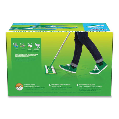 Sweeper Trap + Lock Wet Mop Cloth, 8 X 10, White, Open Window Scent, 38/pack - Image 2