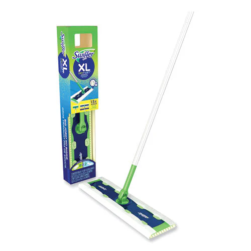 Sweeper Mop, 16.5 X 9 White Cloth Head, 46" Green/silver Aluminum/plastic Handle - Image 3