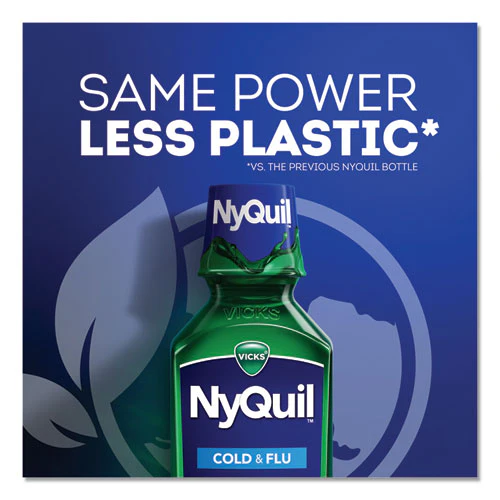 Nyquil Cold And Flu Nighttime Liquid, 12 Oz Bottle, 12/carton - Image 2
