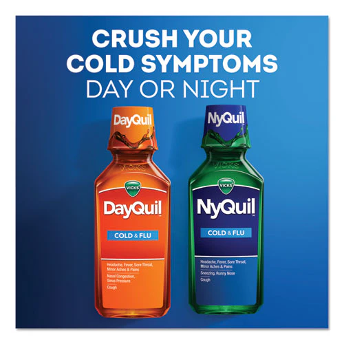 Nyquil Cold And Flu Nighttime Liquid, 12 Oz Bottle, 12/carton - Image 3