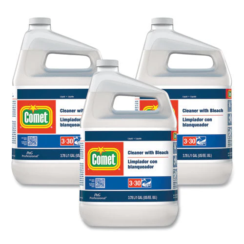 Cleaner With Bleach, Liquid, One Gallon Bottle, 3/carton - Image 1