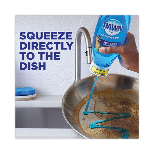 Ultra Liquid Dish Detergent, Dawn Original, Three 22 Oz E-z Squeeze Bottles And 2 Sponges/pack, 6 Packs/carton - Image 2
