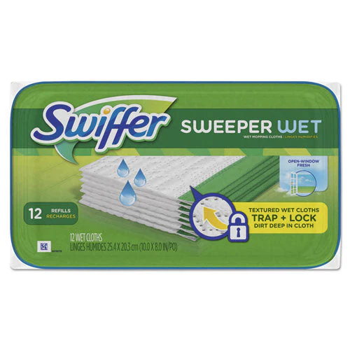Wet Refill Cloths, 10 X 8, Open Window Fresh, Cloth, White, 12/tub - Image 1