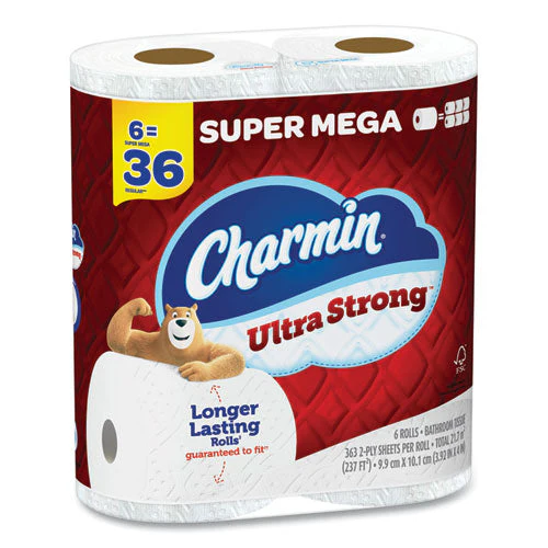Ultra Strong Bathroom Tissue, Super Mega Rolls, Septic Safe, 2-ply, White, 363 Sheet Roll, 6 Rolls/pack, 3 Packs/carton - Image 3