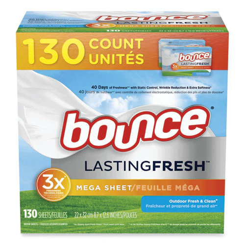 Fabric Softener Sheets, Outdoor Fresh And Clean, 130 Sheets/box, 3 Boxes/carton - Image 1