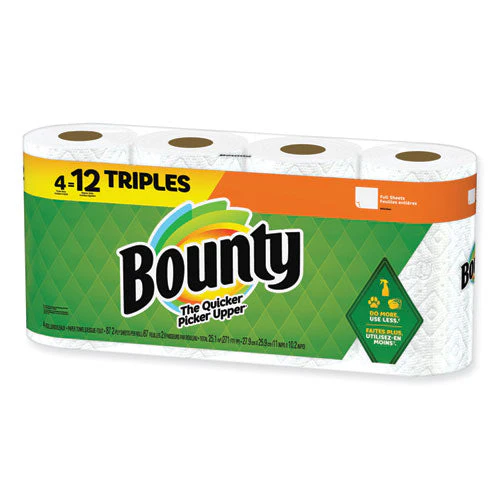 Kitchen Roll Paper Towels, 2-ply, White, 10.5 X 11, 87 Sheets/roll, 4 Triple Rolls/pack, 6 Packs/carton - Image 1