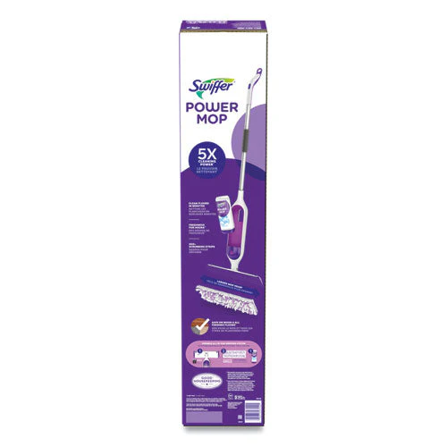 Powermop Starter Kit, 15.4 X 5.3 White/purple Cloth Head, 26" Silver Aluminum Handle - Image 1