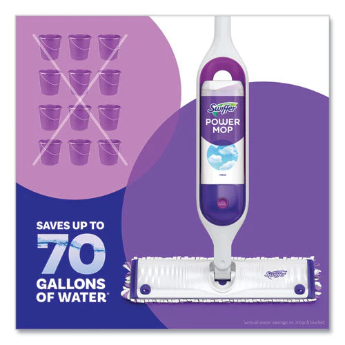 Powermop Starter Kit, 15.4 X 5.3 White/purple Cloth Head, 26" Silver Aluminum Handle - Image 2