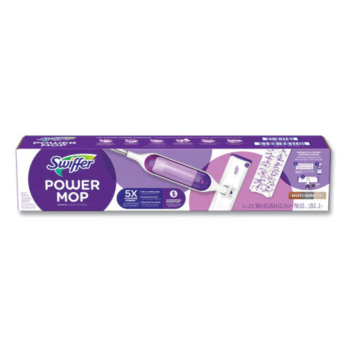 Powermop Starter Kit, 15.4 X 5.3 White/purple Cloth Head, 26" Silver Aluminum Handle - Image 3