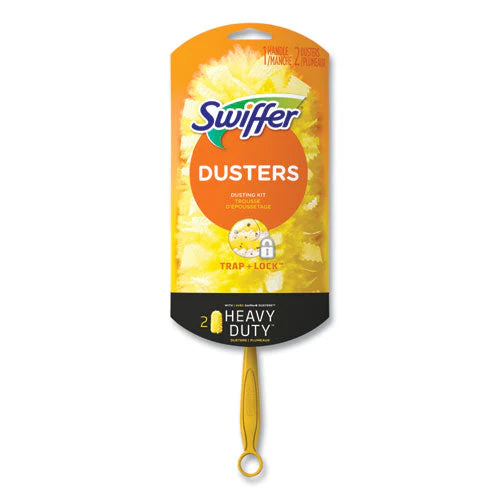 Heavy Duty Dusters Starter Kit, 6" Handle With Two Disposable Dusters, 4 Kits/carton - Image 1