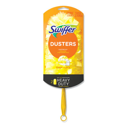 Heavy Duty Dusters Starter Kit, 6" Handle With Two Disposable Dusters - Image 1