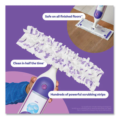 Powermop Mopping Pads, 15.4 X 5.3, 8/box, 2 Boxes/carton - Image 3