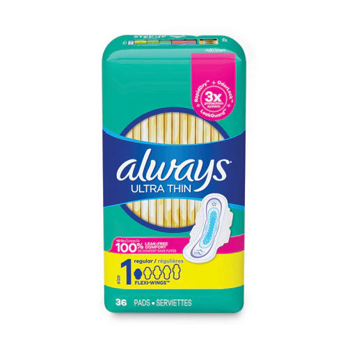 Ultra Thin Pads, Regular, 36/pack, 6 Packs/carton - Image 1