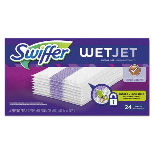 Wetjet System Refill Cloths, 11.3" X 5.4", White, 24/box - Image 1