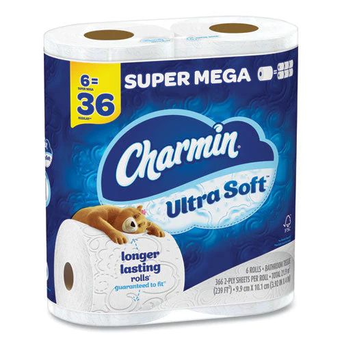 Ultra Soft Bathroom Tissue, Septic-safe, 2-ply, White, 336 Sheets/roll, 18 Rolls/carton - Image 1