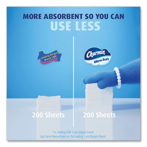 Ultra Soft Bathroom Tissue, Mega Roll, Septic Safe, 2-ply, White, 224 Sheets/roll, 4 Rolls/pack, 8 Packs/carton - Image 2