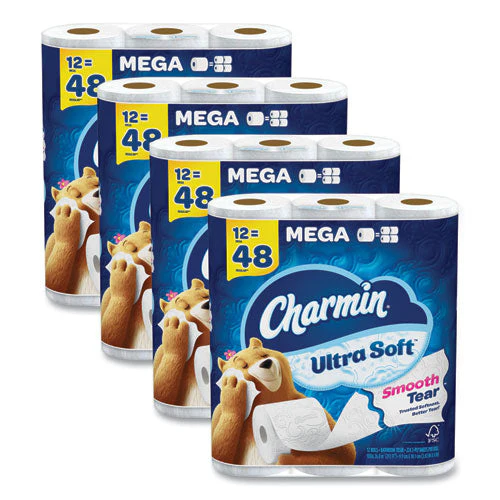 Ultra Soft Bathroom Tissue, Mega Roll, Septic Safe, 2-ply, White, 224 Sheets/roll, 12 Rolls/pack - Image 1