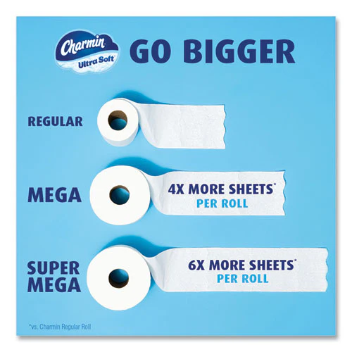 Ultra Soft Bathroom Tissue, Mega Roll, Septic Safe, 2-ply, White, 224 Sheets/roll, 12 Rolls/pack, 4 Packs/carton - Image 2