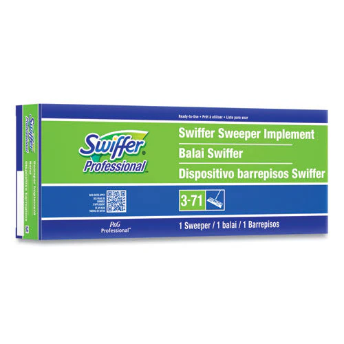 Sweeper Mop, 10 X 4.8 White Cloth Head, 46" Green/silver Aluminum/plastic Handle - Image 2