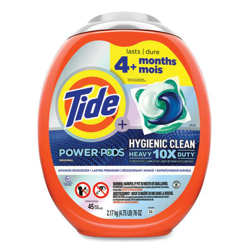 Hygienic Clean Heavy 10x Duty Power Pods, Original Scent, 76 Oz Tub, 45 Pods, 4/carton - Image 1