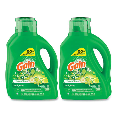 Liquid Laundry Detergent, Gain Original Scent, 88 Oz Pour Bottle, 4/carton - Image 1