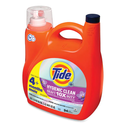 Hygienic Clean Heavy 10x Duty Liquid Laundry Detergent, Spring Meadow Scent, 146 Oz Pour Bottle, 4/carton - Image 3