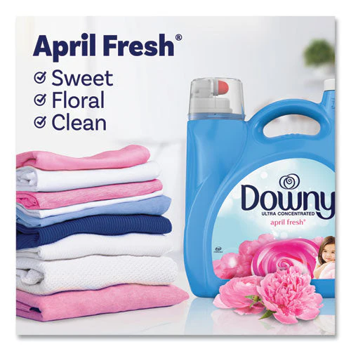 Liquid Fabric Softener, April Fresh, 140 Oz Bottle, 4/carton - Image 3