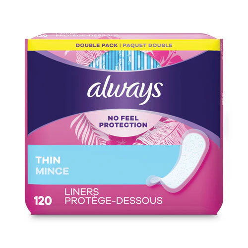 Thin Daily Panty Liners, Regular, 120/pack - Image 1