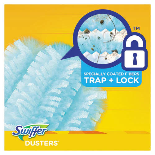 Dusters Starter Kit, Dust Lock Fiber, 6" Handle, Blue/yellow, 6/carton - Image 3