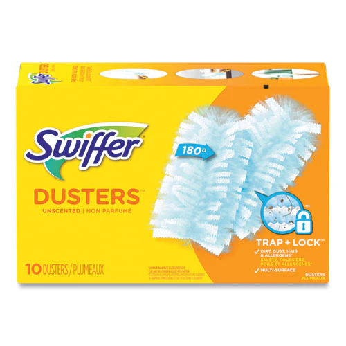 Refill Dusters, Dust Lock Fiber, Light Blue, Unscented, 10/box, 4 Box/carton - Image 1