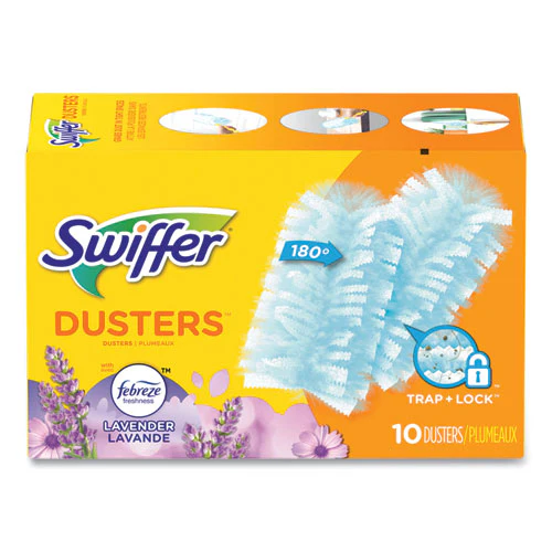 Refill Dusters, Dust Lock Fiber, Light Blue, Lavender Vanilla Scent, 10/box - Image 1