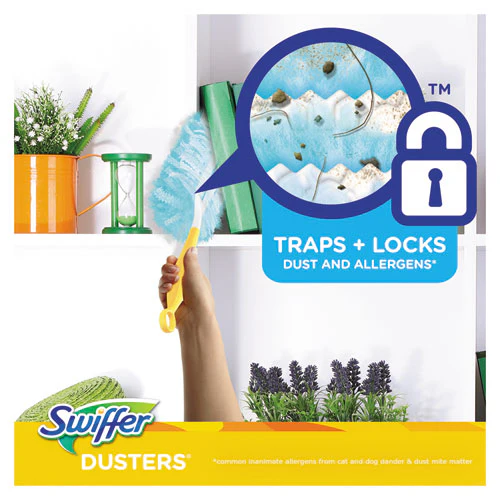 Refill Dusters, Dustlock Fiber, Light Blue, Lavender Vanilla Scent,10/box,4 Boxes/carton - Image 2