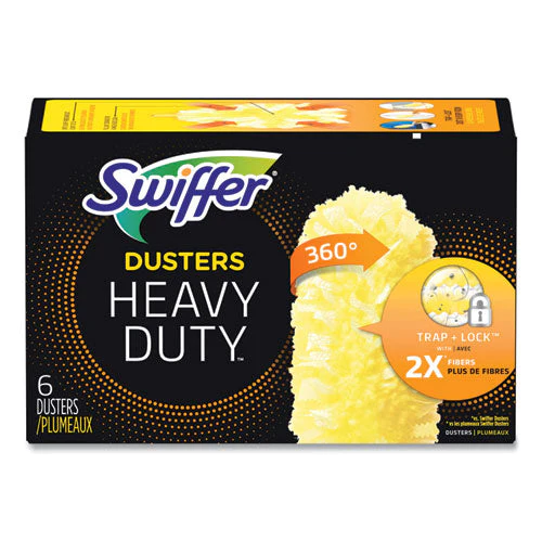 Heavy Duty Dusters Refill, Dust Lock Fiber, Yellow, 6/box, 4 Boxes/carton - Image 3