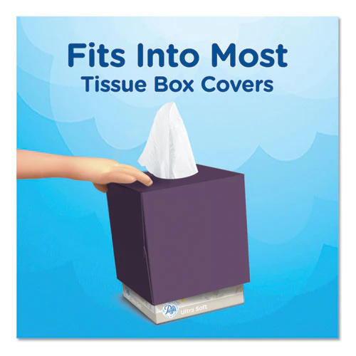 Ultra Soft Facial Tissue, 2-ply, White, 56 Sheets/box, 24 Boxes/carton - Image 3