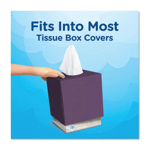 Ultra Soft Facial Tissue, 2-ply, White, 56 Sheets/box, 4 Boxes/pack, 6 Packs/carton - Image 3