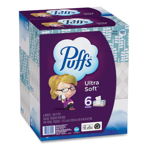 Ultra Soft Facial Tissue, 2-ply, White, 124 Sheets/box, 6 Boxes/pack, 4 Packs/carton - Image 3