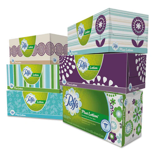Plus Lotion Facial Tissue, 2-ply, White, 124 Sheets/box, 6 Boxes/pack, 4 Packs/carton - Image 3